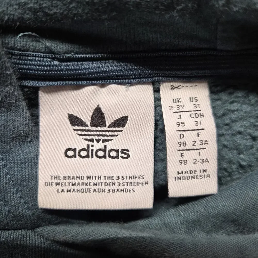 Adidas Toddler Tracksuit Set 3T Green Hoodie Sweatpants‎ Trefoil Logo Outfit